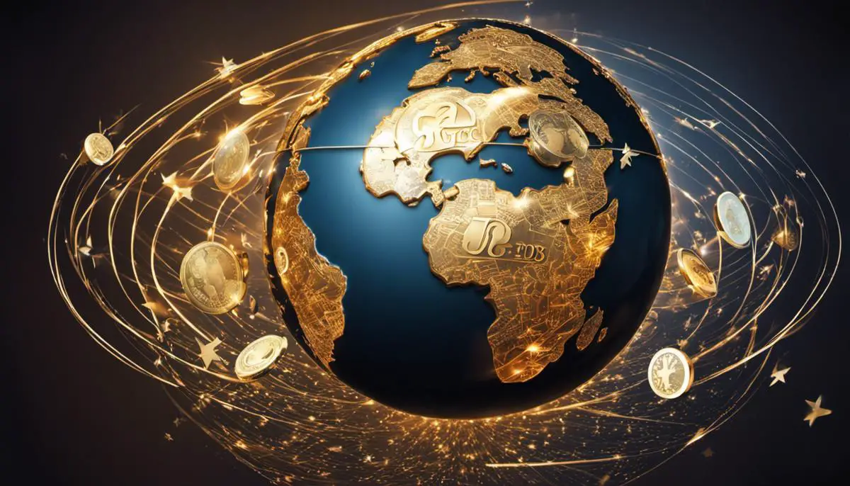 Illustration of a globe with multiple currency symbols orbiting around it, representing the complex and global nature of Forex trading