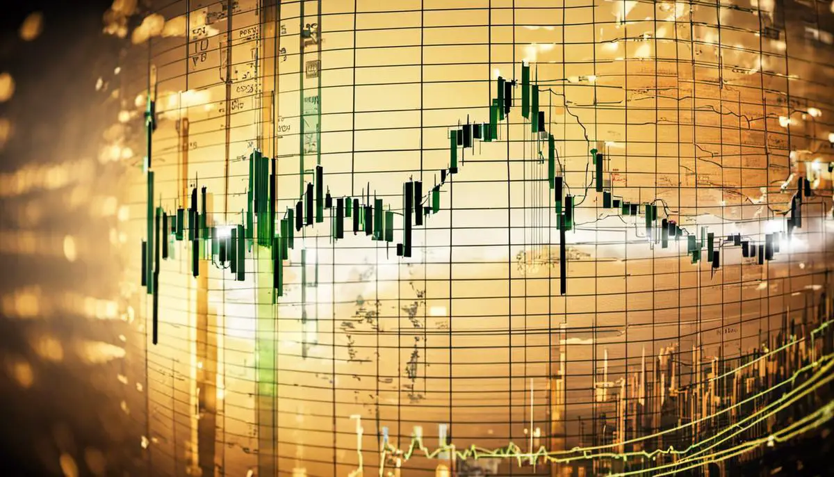 An image showing a graph with currency exchange rates, representing the Forex trading market.