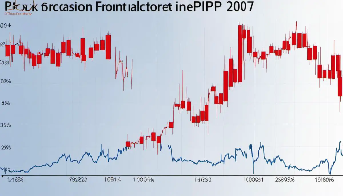An image of a graph showing the fluctuation of PIP values in Forex trading.